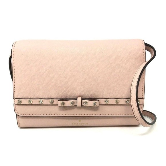 kate spade Handbags - Kate Spade New York Women's Laurel Way Jeweled Leather Bag Warm Vellum,
